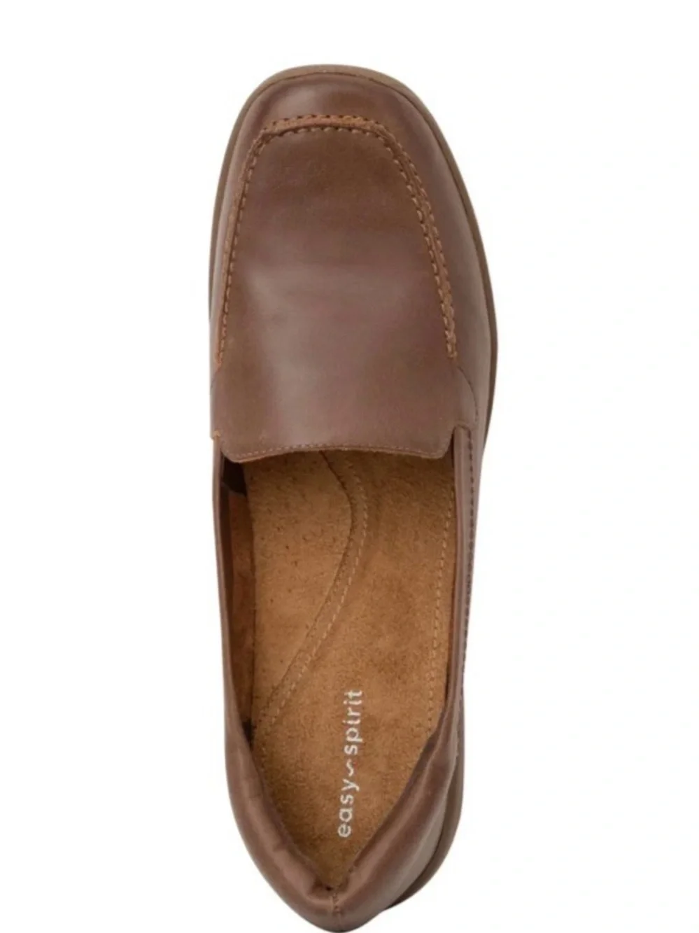 Easy Spirit Women's Brown Leather Slip-On Loafer Size 7.5